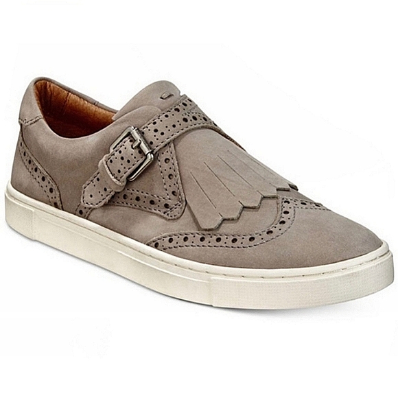 Frye Shoes - Frye "Gemma Kiltie" Gray Suede Wingtip Fringe Slip On Sneaker | Women's Size 7